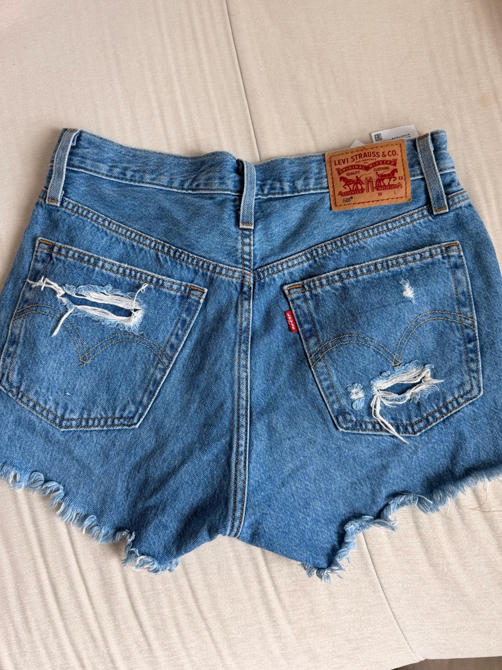 Levi's Blue Women's Distressed Denim Cutoff Shorts